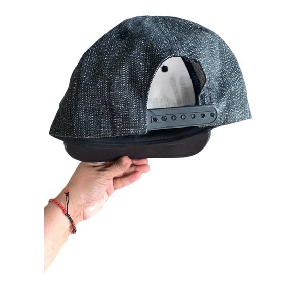 Top Level Black/Grey New York Embroidered Flat bill Cap - Picture 3 of 4